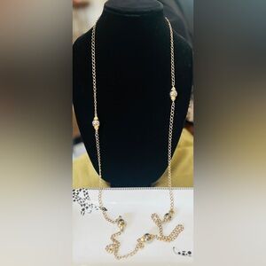 Vintage Monet long beaded station necklace